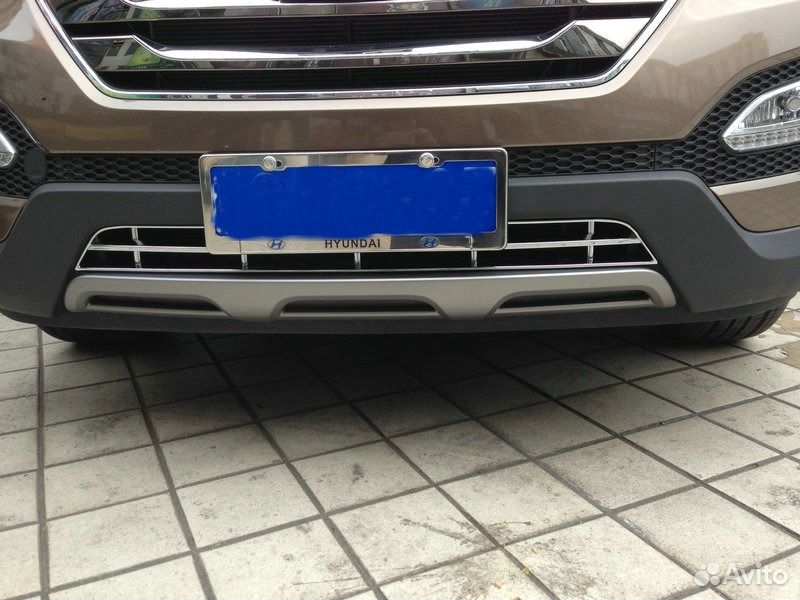 Накладка на нижнюю решетку радиатора Hyundai Santa