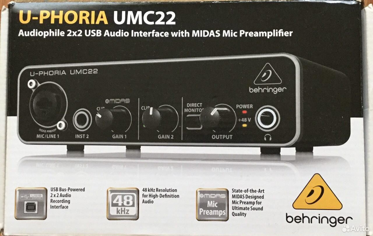 Звуковая карта behringer umc22. Звуковая карта umc22 Behringer.