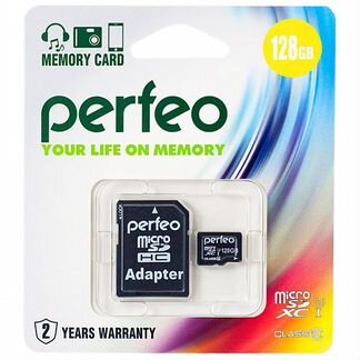 Карта памяти micro sdxc 128GB Perfeo Class 10 +SD