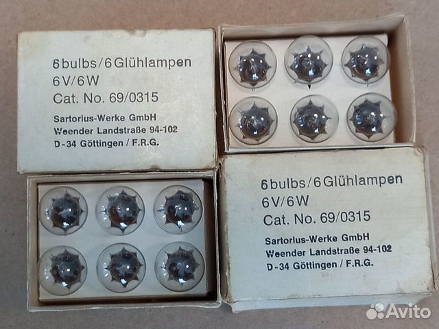 Лампы времен СССР 6v/6w cat № 69/0315 фрг