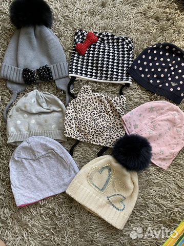 Разные шапки на девочку 1-5 лет