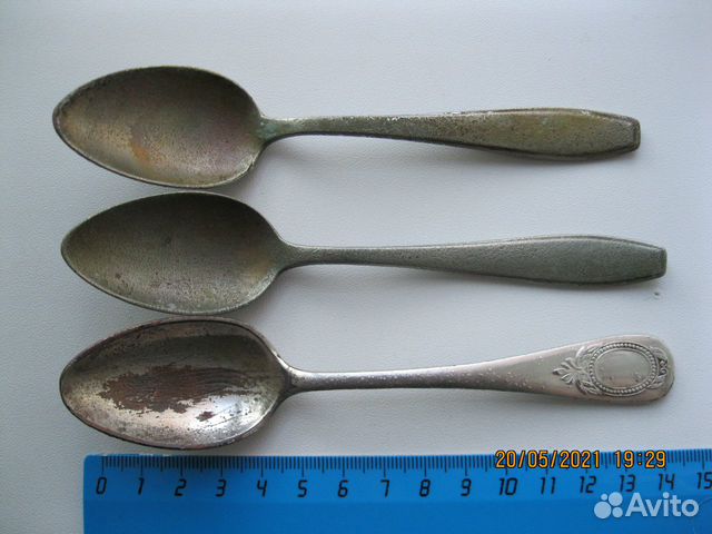 Ложки чайные старинные с клеймом - 3 шт