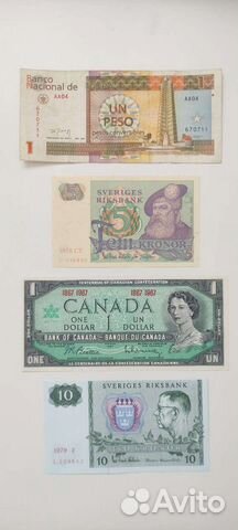 Боны банкноты Швеция Канада