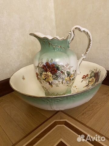 Антикварный набор для умывания. Таз и Кувшин