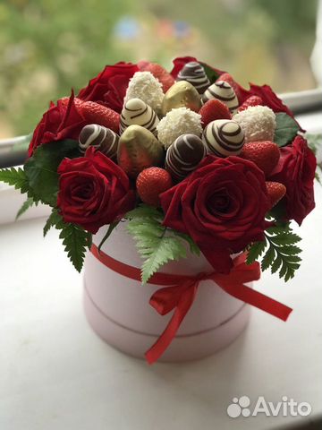 Букет цветов.Сладкий букет,клубника в шоколаде