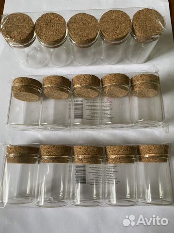 Стеклянные бутылочки с пробкой