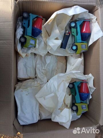 Игрушки СССР. Машинка бетономешалка-целая коробка