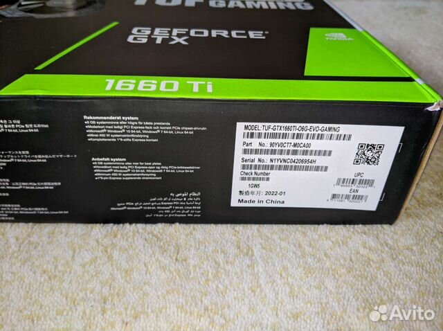 Видеокарта gtx 1660 ti 6gb