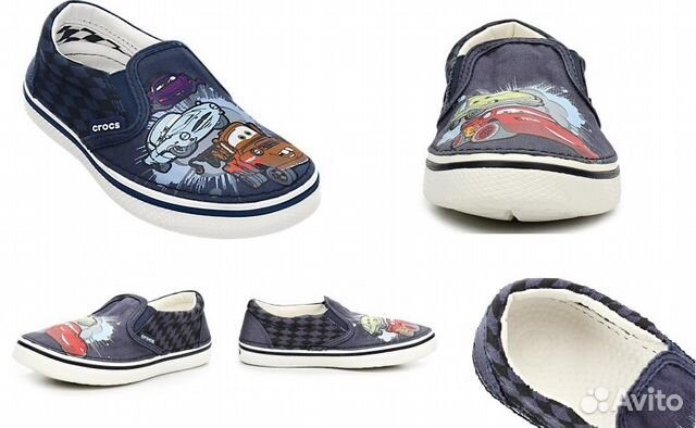 Слипоны мокасины кеды Crocs Hover Slip Cars
