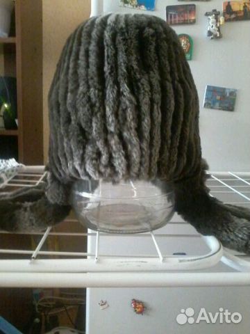 Шапка вязаная из кролика