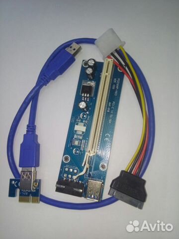 Rizer / Райзер / ver.006c для Майнинга /Molex-SATA