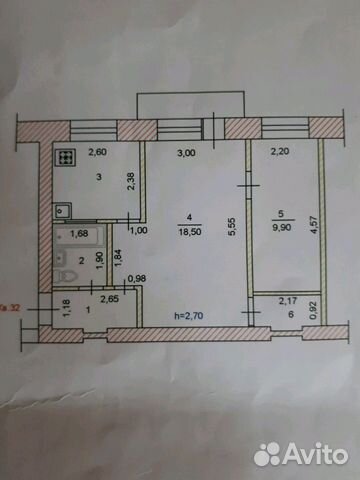 2-к квартира, 43 м², 4/4 эт.