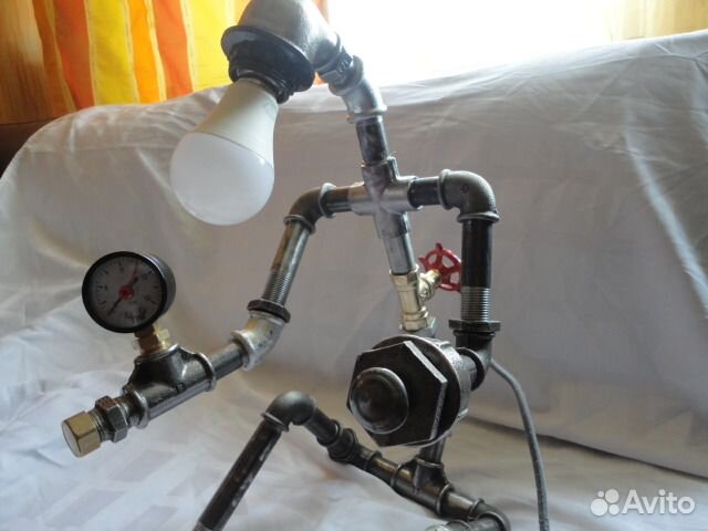 Светильник настольная лампа робот лофт ретро Светильник настольная лампа робот лофт ретро