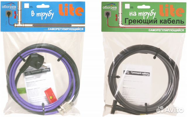 Секция греющего кабеля в трубу Обогрев Люкс Lite