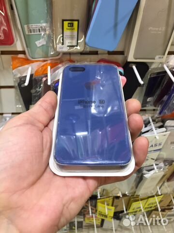 Чехол iPhone 5/5S/Se silicone case темно-синий