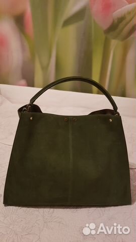 Сумка fendi из замши зеленого цвета, оригинал