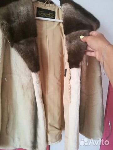 Шуба из бобрика с норкой