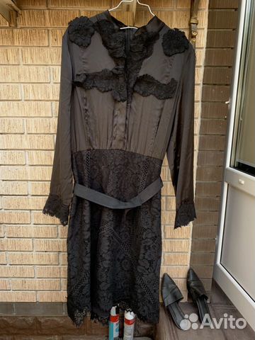 Платье чёрное с поясом