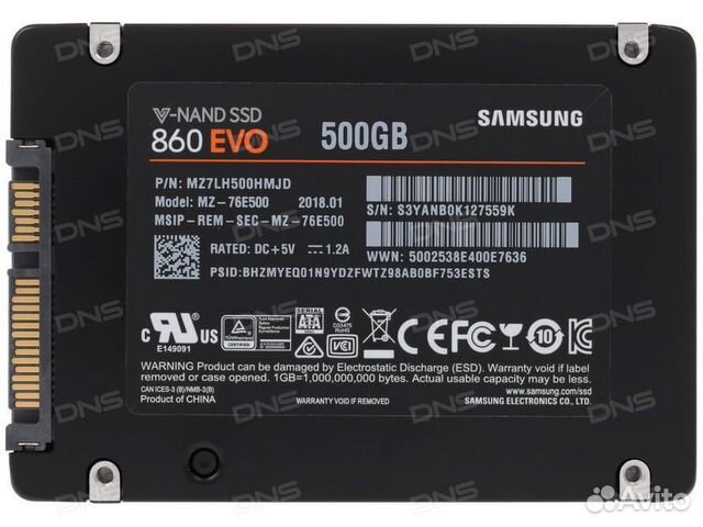 SSD SAMSUNG 860 EVO 500гб