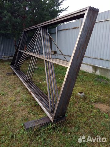 Откатные ворота проем 4х2 м с рельсой и комплектом Откатные ворота проем 4х2 м с рельсой и комплектом