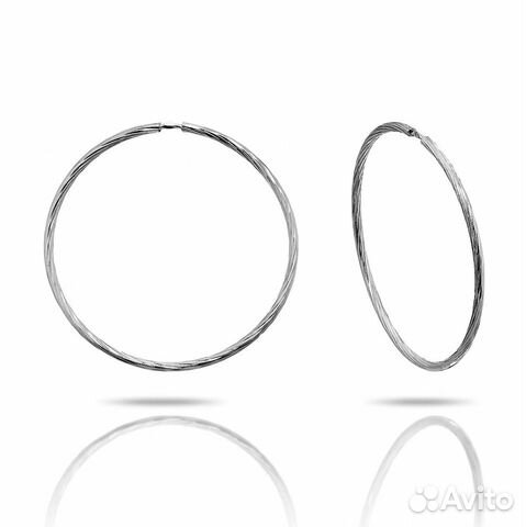 Серебряные серьги Конго родированые Серебряные серьги Конго родированые