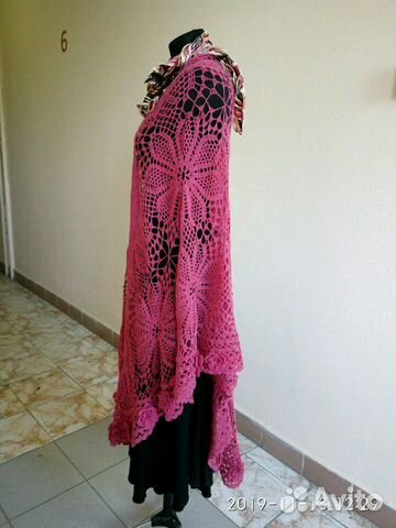 Шаль крючком из мотивов *ромашки