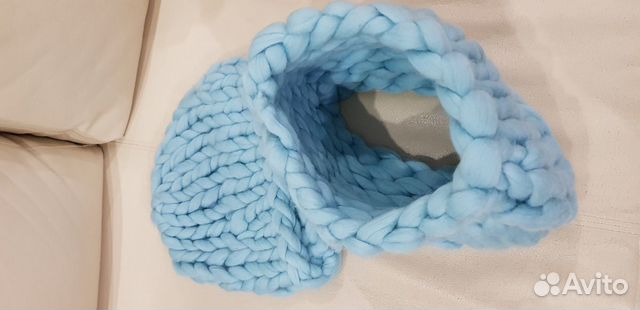 Шапка и снуд из мериносовой шерсти крупной вязки V Шапка и снуд из мериносовой шерсти крупной вязки V