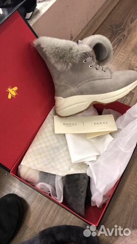 Угги кроссовки с мехом Gucci Угги кроссовки с мехом Gucci