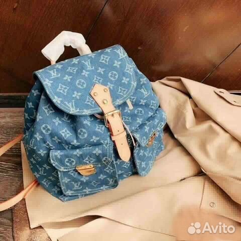 Женский новый городской рюкзак джинс Louis Vuitton Женский новый городской рюкзак джинс Louis Vuitton