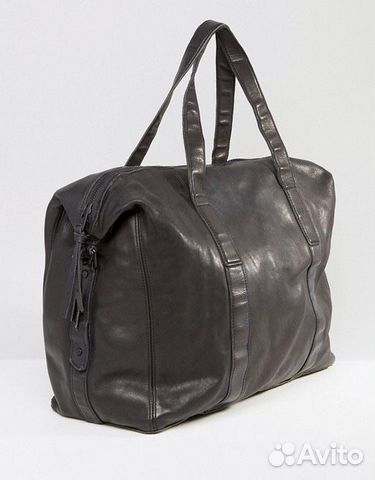 Кожаная черная сумка AllSaints мужская