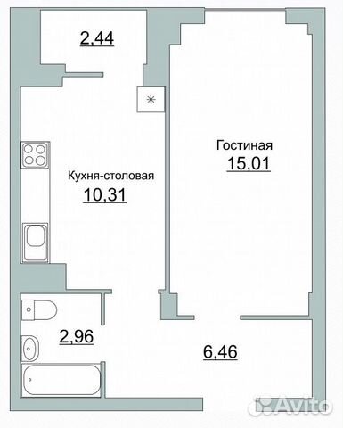 1-к квартира, 36 м², 3/10 эт.