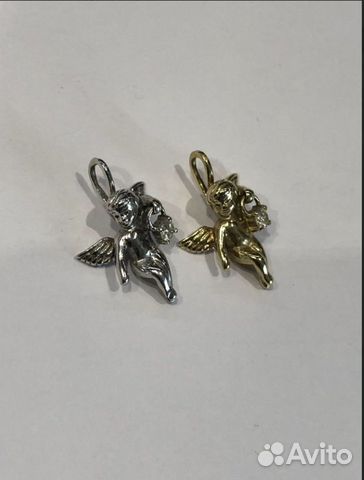 Подвеска кулон золото Ангел с брилл фонариком 3,5г Подвеска кулон золото Ангел с брилл фонариком 3,5г