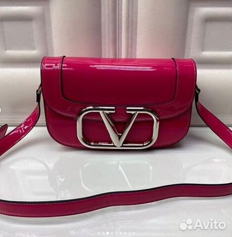 Женская сумка лакированная кожа розовая Valentino Женская сумка лакированная кожа розовая Valentino