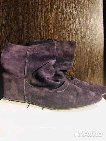 Полусапожки замшевые