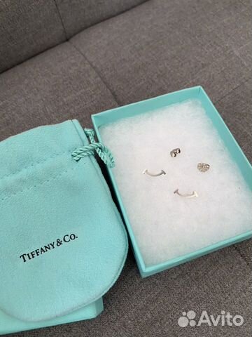 Серьги Tiffany T smile оригинал с чеком и упаковко