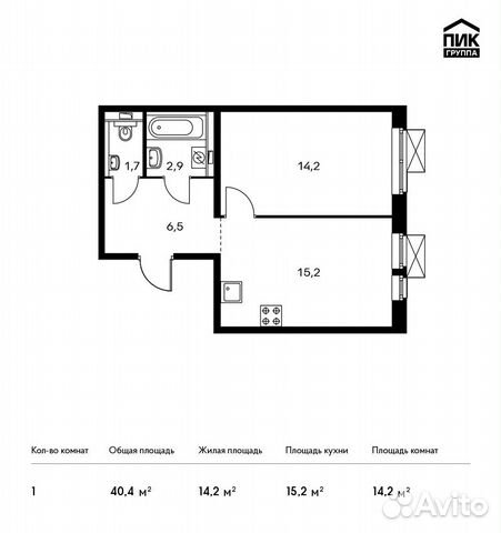 1-к квартира, 40.4 м², 23/24 эт. 1-к квартира, 40.4 м², 23/24 эт.