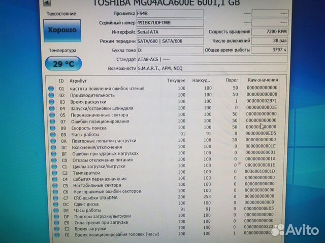 Жесткие диски Toshiba 6TB б/у 5 месяцев Жесткие диски Toshiba 6TB б/у 5 месяцев