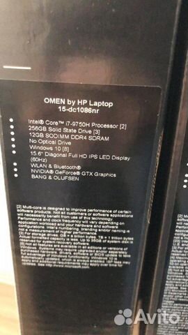 Ноутбук HP omen 15-dc1086nr Ноутбук HP omen 15-dc1086nr