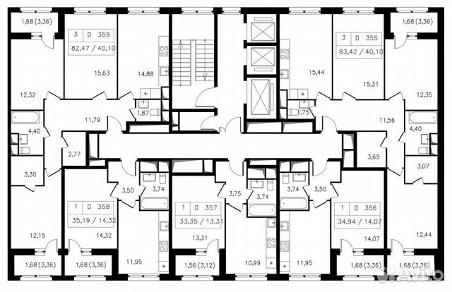 3-к квартира, 82.5 м², 3/22 эт.