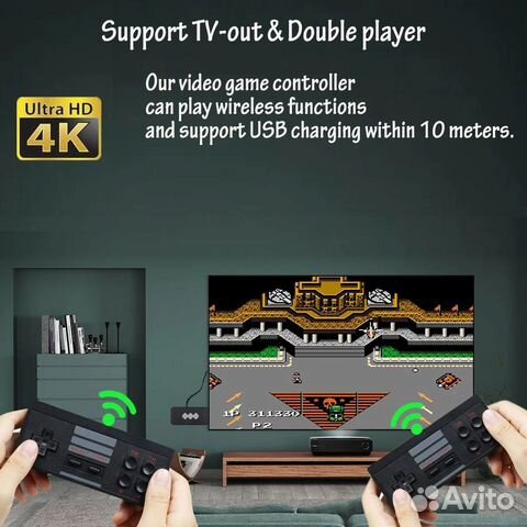 Приставка 4К 2в1 Dendy, Nintendo 600 игр