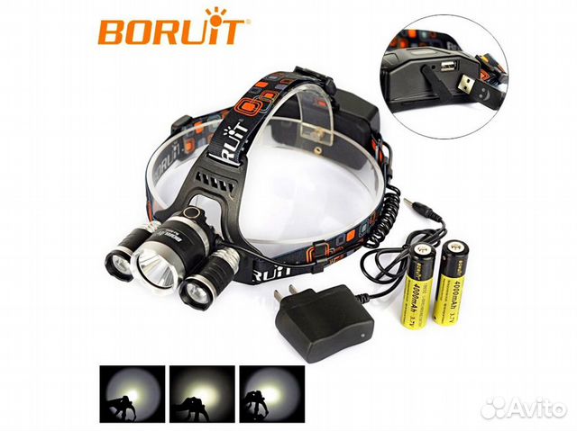 Налобный Фонарь Boruit LED 5000lm +2x18650 MX-A5/7