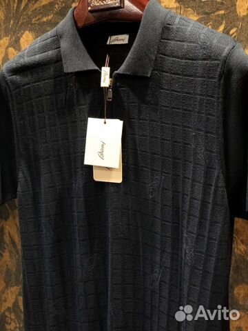 Brioni трикотажное поло синее Brioni трикотажное поло синее