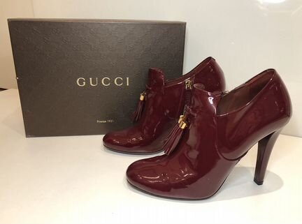 Ботильоны Gucci бордовые