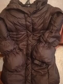 Пуховик темно коричневого цвета
