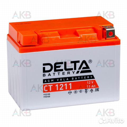 Аккумулятор для мотоцикла Delta CT 1211 11Ач 210А