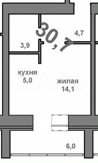 Квартира-студия, 31,3 м², 4/10 эт.