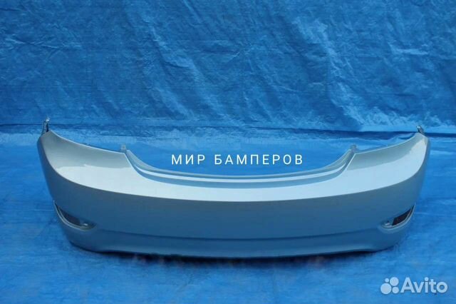 Бампер задний Hyundai Solaris в цвет серо голубой
