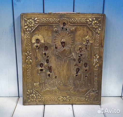 Икона в окладе Богородица, Всем скорбящим Радость