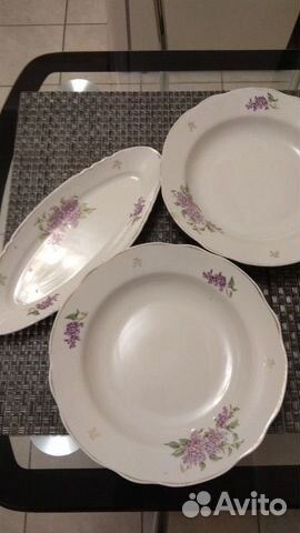 Тарелки и селёдочница Дулево СССР