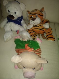 Рюкзачки-игрушки мягкие Белый медведь Поросен